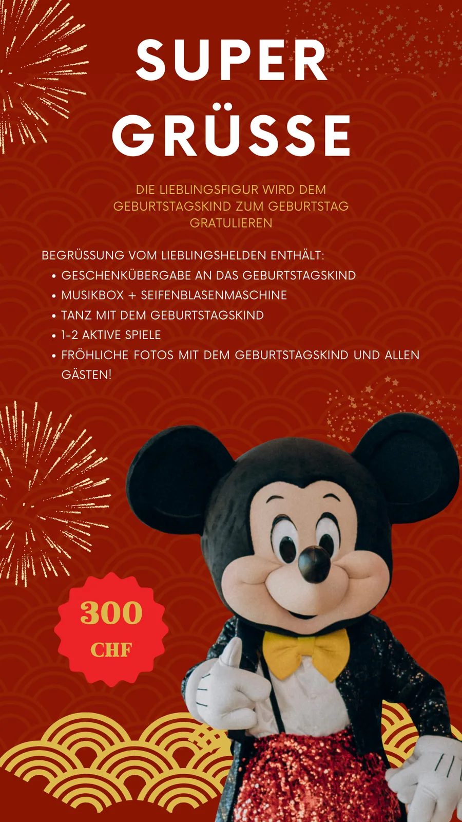 Maskottchen von Hello Party am Kindergeburtstag